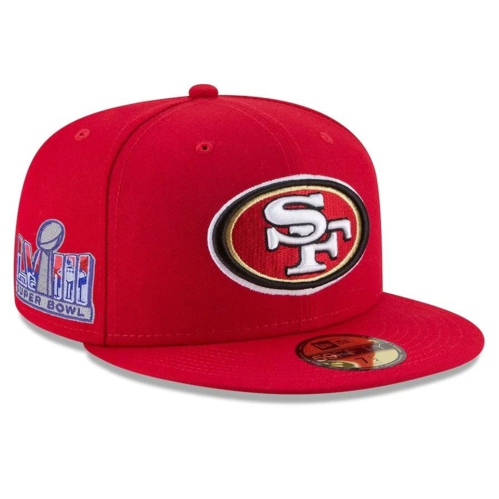 San Francisco 49ers New Era Super Bowl LVIII‎ Red Fitted Hat Size 7 1/2